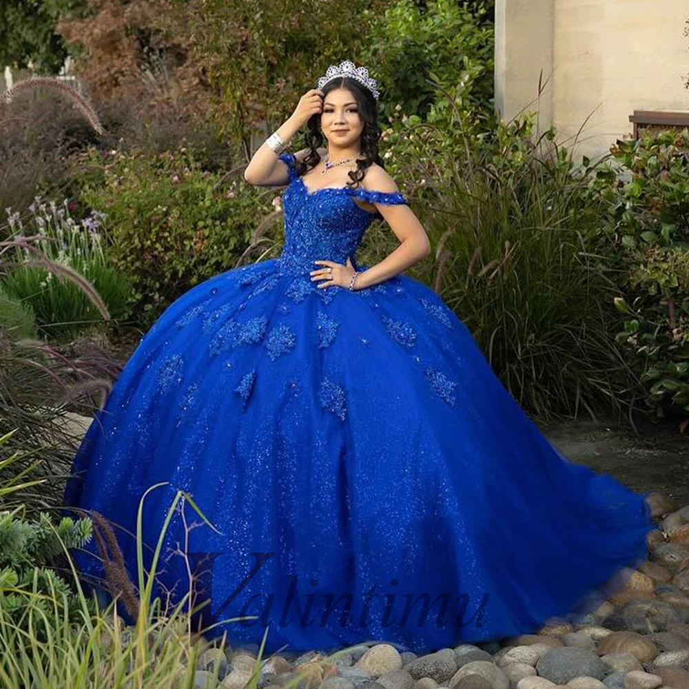 Valintimu Glamorous Off the Shoulder Quinceanera Dress Appliques Beads Lace Up Sweep Train 15 Anos Vestido Made to Order Plus quinceanera dresses