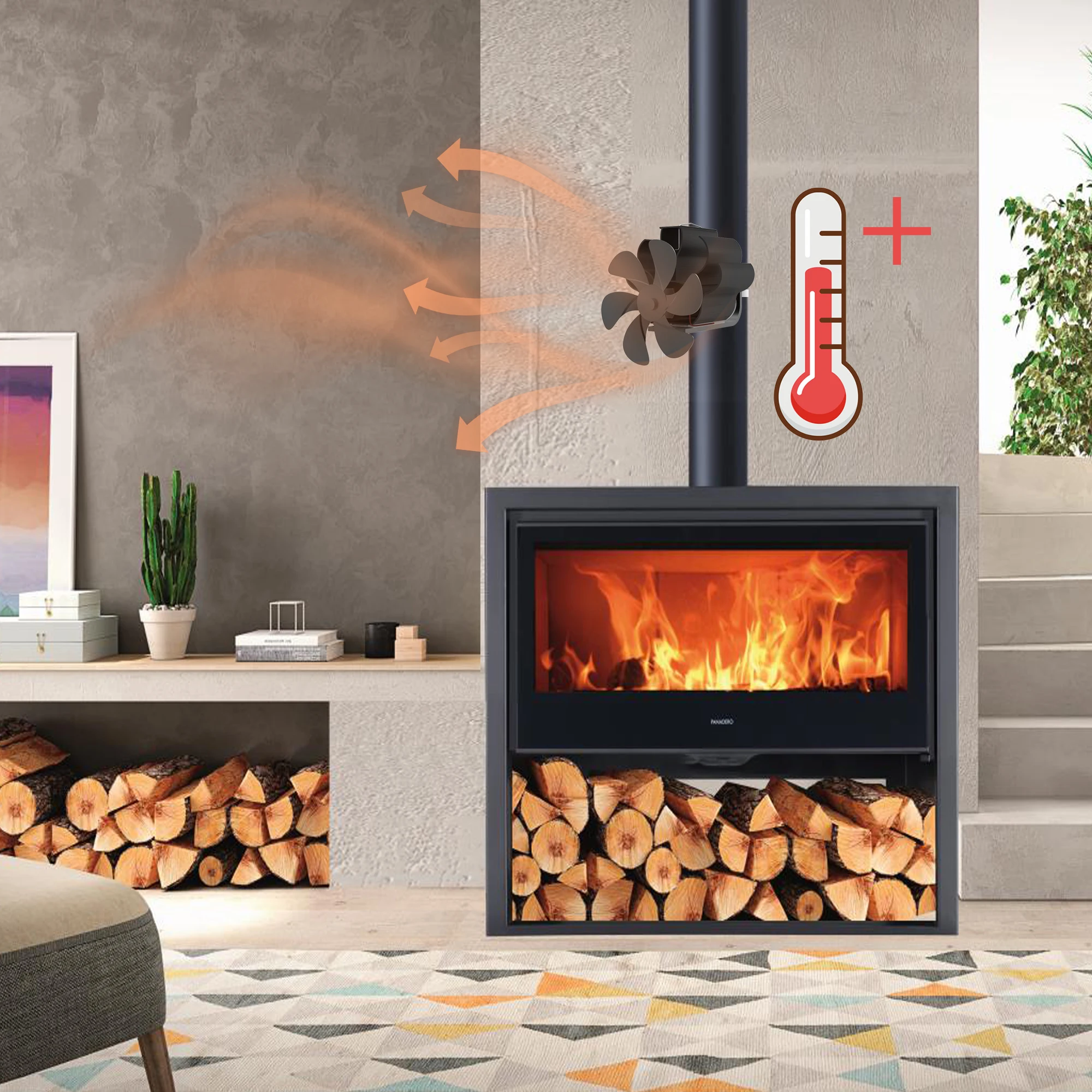 Wood Stove Winter Heat Powered Fireplace Fan Stove Fan with Magnetic  thermometer Silent Eco-Friendly For Wood Log Burner Heat - AliExpress