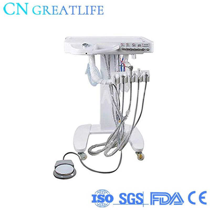 Mobile Cart Unit Equipment Mobile Portable 4 Hole 2 Hole Dental