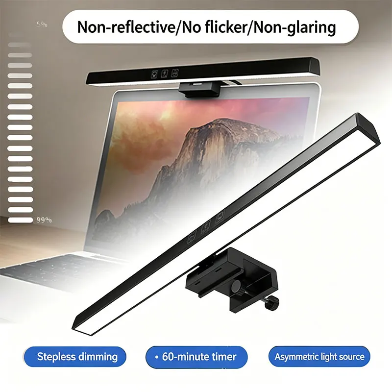 USB-Powered LED Monitor Light Bar for Soft Lighting and Optimal Nighttime Reading and Work
