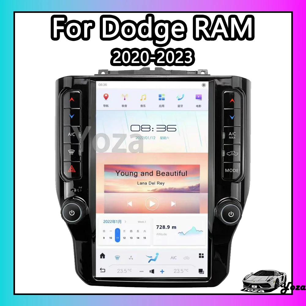 

Yoza Carplay Car Radio For Dodge RAM 2020-2023 Qualcomm Processor Android11 Stereo Multimedia Player Navigation 4G WIFI GPS
