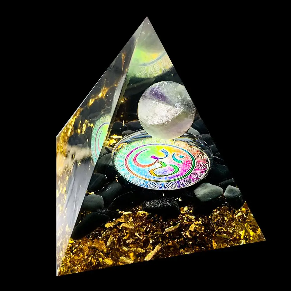 

Tibetan Buddhism Om Sanskrit Orgonite Chakra Egyptian Pyramid Natural Obsidian Crystal Quartz Reiki Energy Yoga Meditation Decor