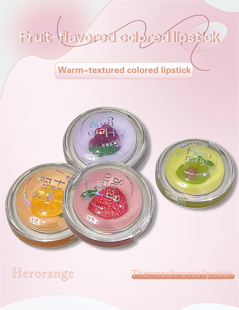 Fruit 2-in-1 temperatuurveranderende lippenstift make-up plaat met dubbele laag transparante basis, hydraterende lippenbalsem en actieve lippenmake-up._voghion.com