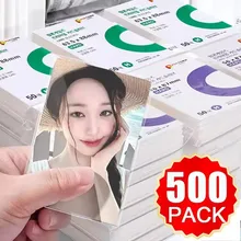 500개 한국 카드 슬리브 HD 투명 케이팝 아이돌 카드 보호 슬리브 포토카드 보호 케이스 팝콘 카드 홀더용