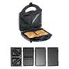 4-in-1 Waffle Maker Indoor Grill Sandwich Maker Panini Press Electric Griddle Toaster Removable Non-Stick Cast Iron Plates 1