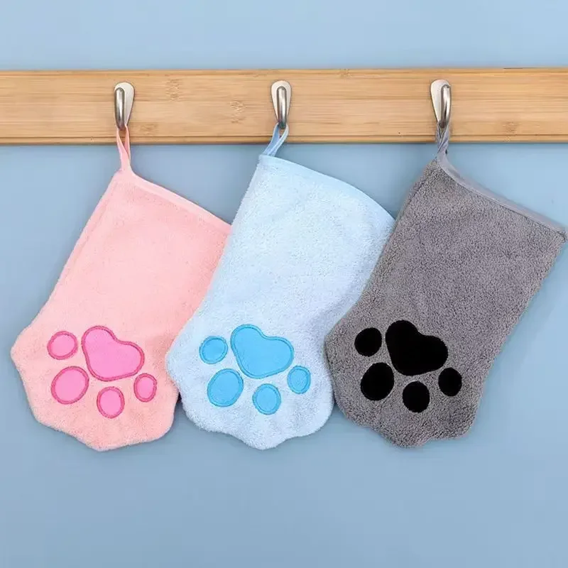 Pet Grooming Gloves Pet Grooming Glove Quick Drying Dogs Paw Towel Microfiber Double Sided Dogs Grooming Mitt For Medium Small