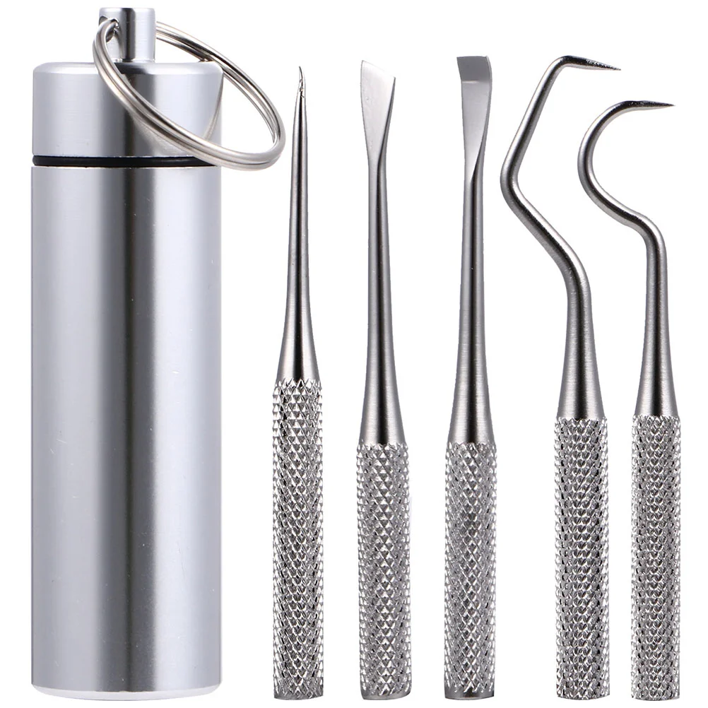 Titanium Toothpicks Scraper Tool Tooth Pulling Tool Key Chains Teeth