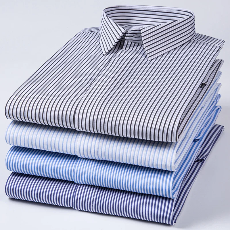 Men Shirt Stretch Anti-Wrinkle Men's Modal Cotton Soft Comfortable Business Social Tops Office Wear Classic Style