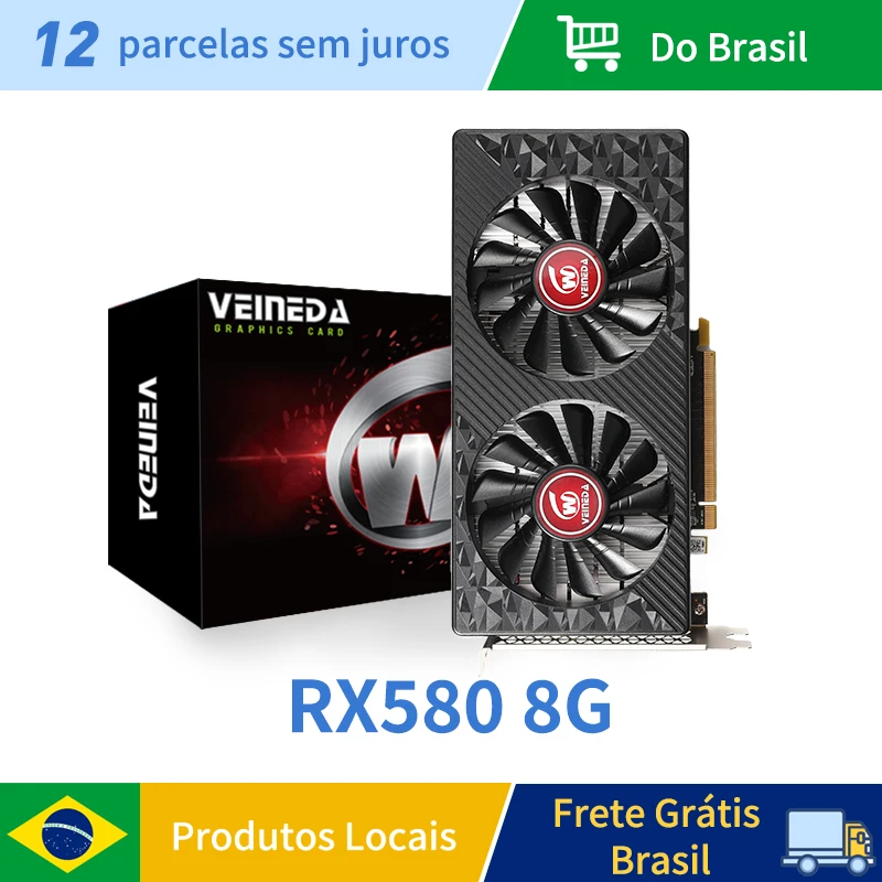VEINEDA-グラフィックカードRX580,8GB,256ビット,2048sp gddr5