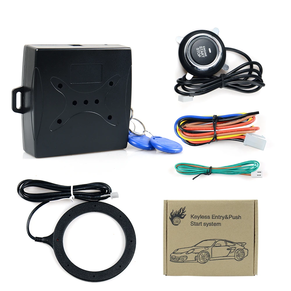 Sistema Antifurto Auto Car Alarm Start Stop Engine Starline Push Button Rf-Id Lock Interruttore Di Accensione Keyless Entry System Starter