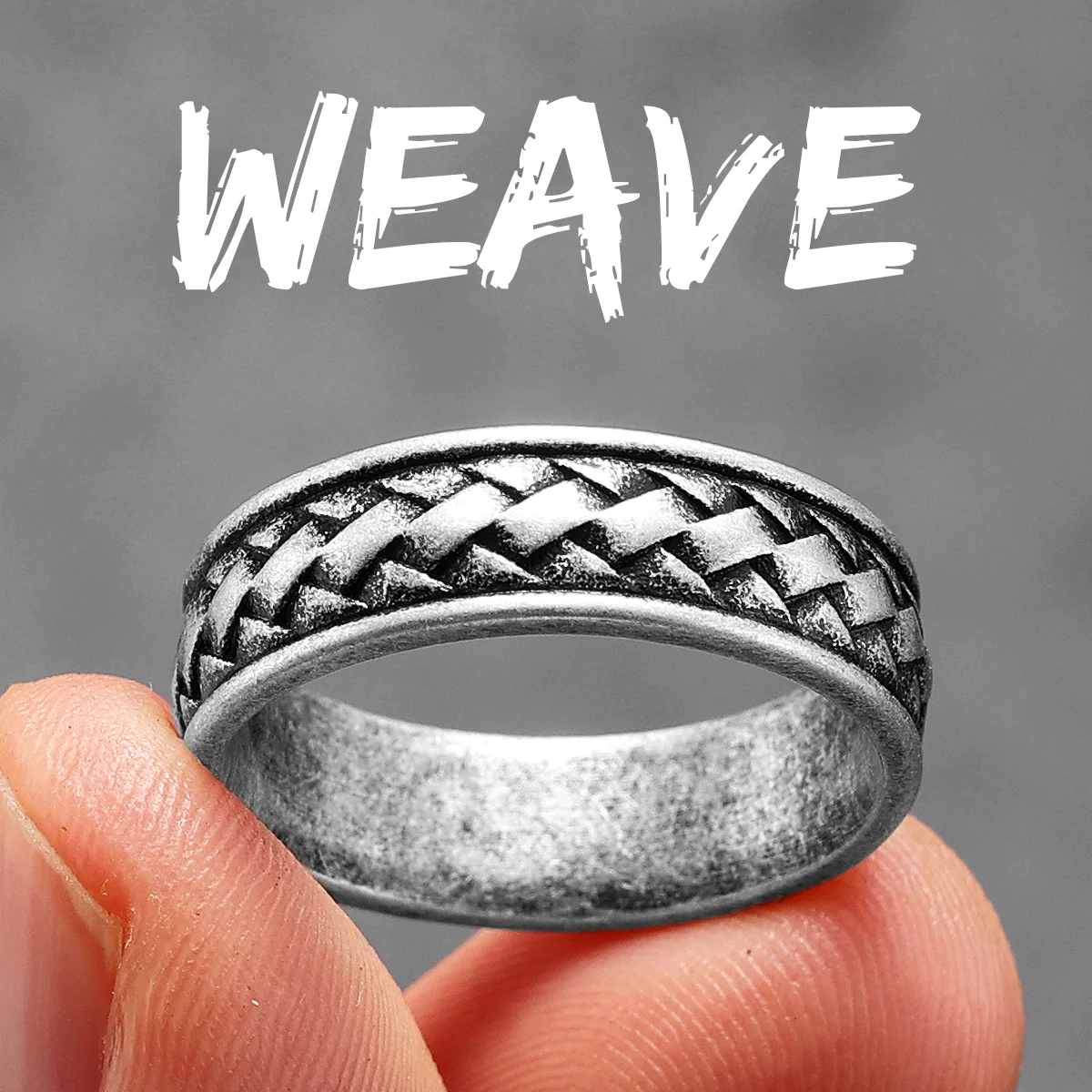 thumbnail image 1 of Retro Geometry Texture Men Rings Stainless Steel Women Jewelry Punk New In Stranger Things Fashion Accessories Gift Wholesale, 1 of 5