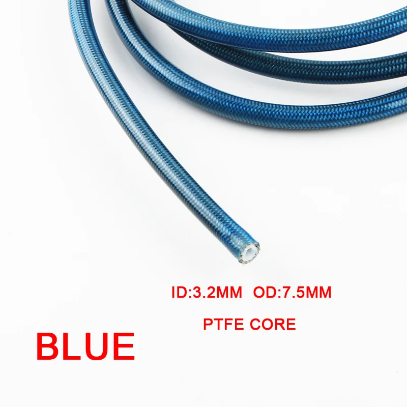 Motorcycle AN3 5m/lot braided Stainless Steel PTFE brake line hose FLUID HYDRAULIC hose PTFE brake line Gas Oil Fuel tube pipe brake pipe hose fuel gas line hose motorcycle brake hose