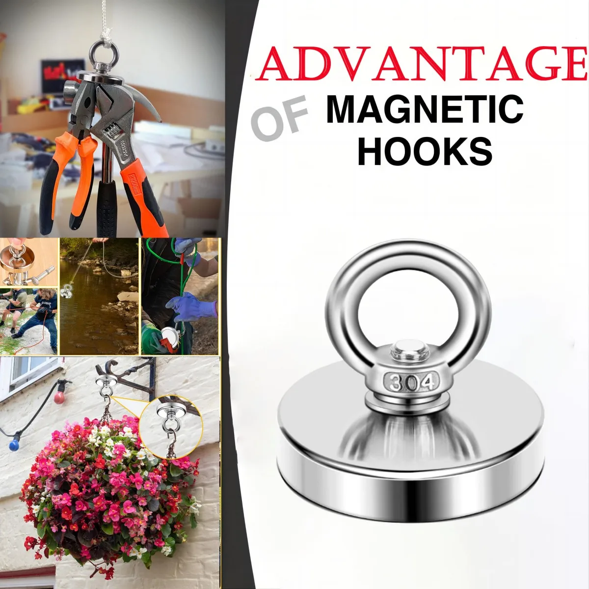 Premium Heavy-Duty Magnetic Hook Set - Durable Circular Magnet