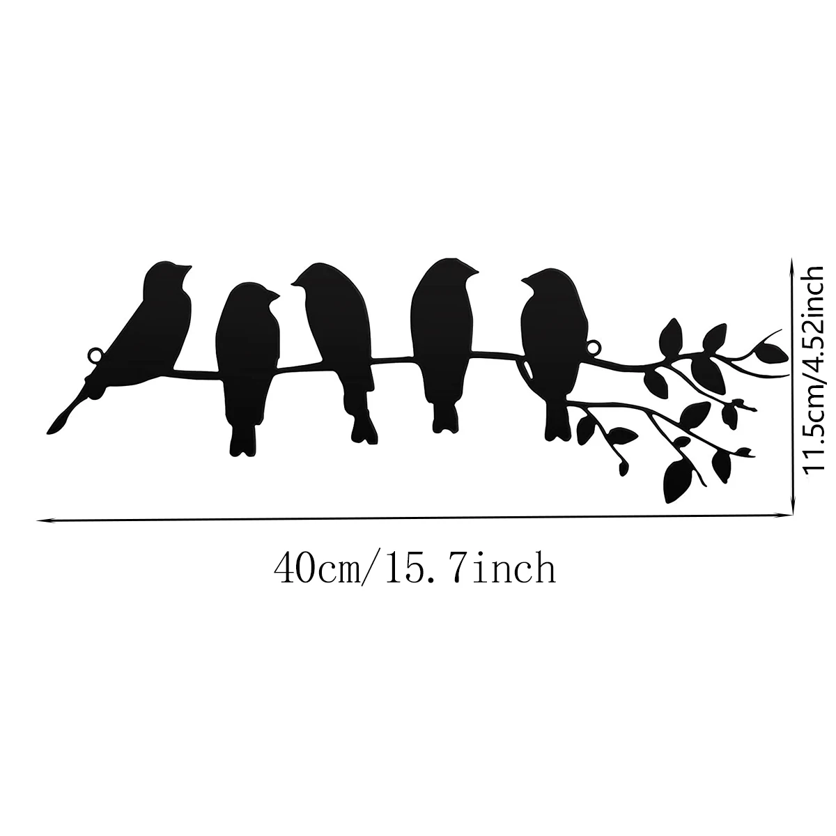 Metal Bird Wall Art 5 Branches Decor