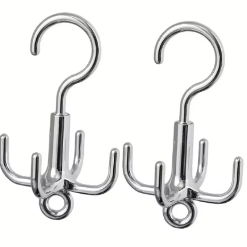 1Pcs Four-Claw Rotating rack Scarf Belt bag silk scarf wardrobe Home storage rack Space saving plastic hook storage rack hooks