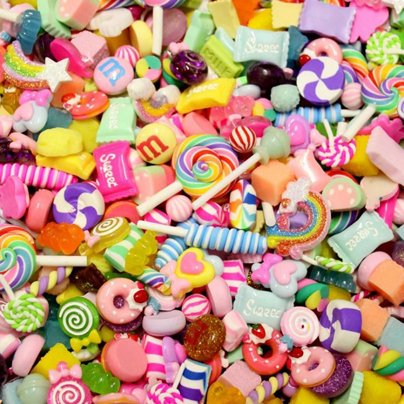 10Pcs Mini Candy Donut Bread Doll Food Scale Dollhouse Miniature Cake Accessories Home Craft Decor Cake Kids Kitchen Toys Gift 2
