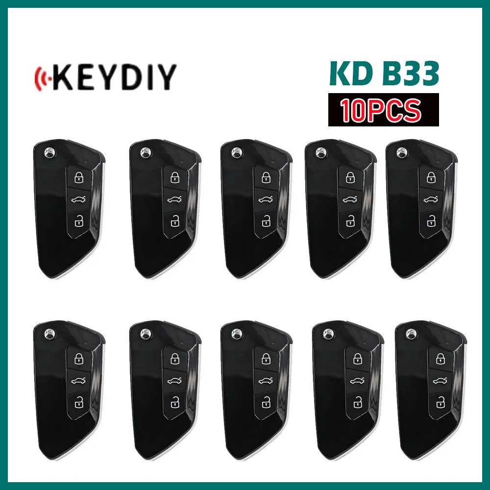 

10pcs KEYDIY KD B33 Universal Remote Key 3 Buttons Car Remote Key for VW Golf8 Style KD-MAX KD900 KD-X2 Key Programmer Car Key