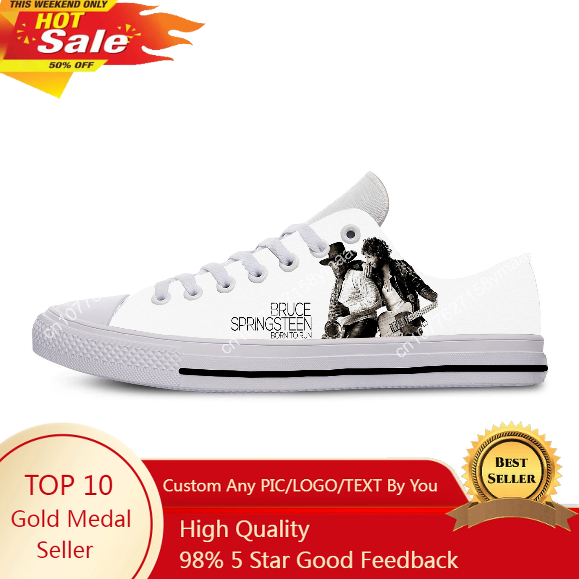 

Born To Run Low Top Sneakers Bruce Springsteen Mens Womens Teenager Casual Shoes Canvas Running 3D Print Shoes Lightweight shoe