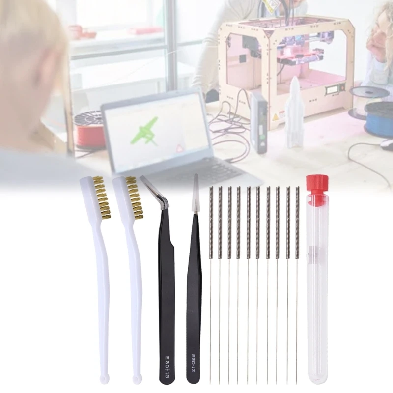 3D 프린터 노즐 클리너 0.2/0.25/0.3/0.35/0.4mm 청소 바늘 핀셋 드롭 배송