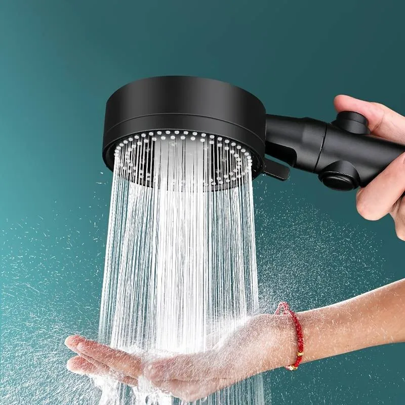 

Shower Head Water Saving Black 5 Mode Adjustable High Pressure Shower Head Water Massage Eco Shower Bathroom Accessories