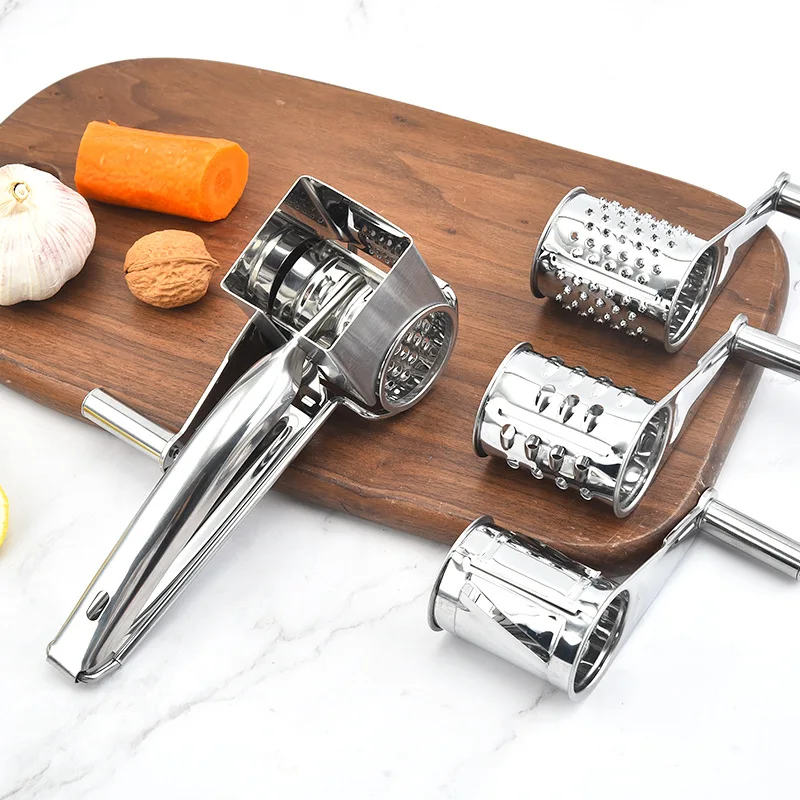 Kitchen Creative Hand-Crank Rotate Cheese Grater Stainless Steel Multi-functional Cheese Shredder Kitchen Creative Hand-Crank Rotate Cheese Grater Stainless Steel Multi-functional Cheese Shredder