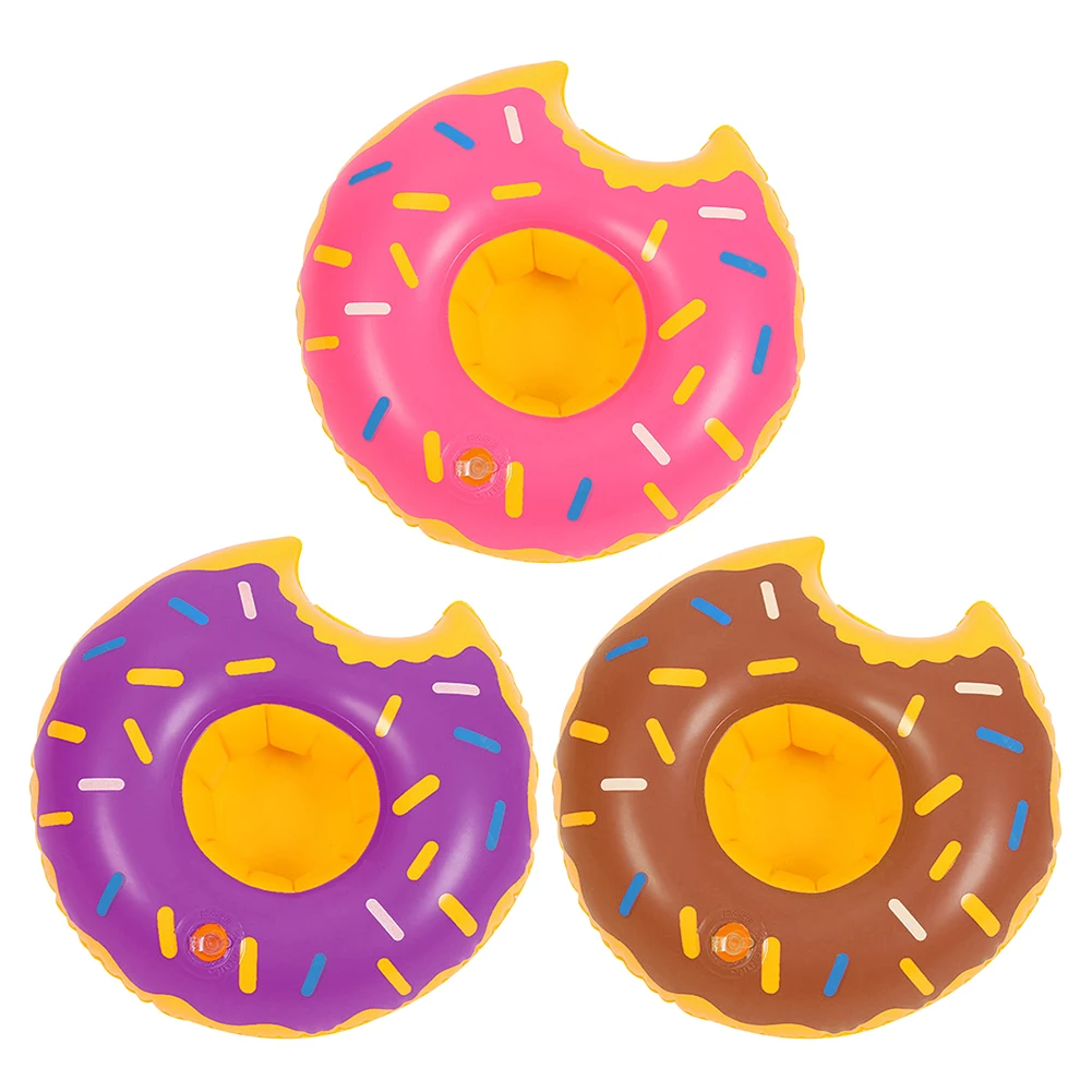 Portable Inflatable PVC Donut Cup Holder for Pool Party