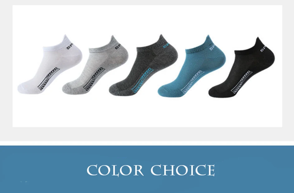 Mens Cotton Ankle Socks - 5 Pairs Breathable Low-Cut Casual Sports Socks