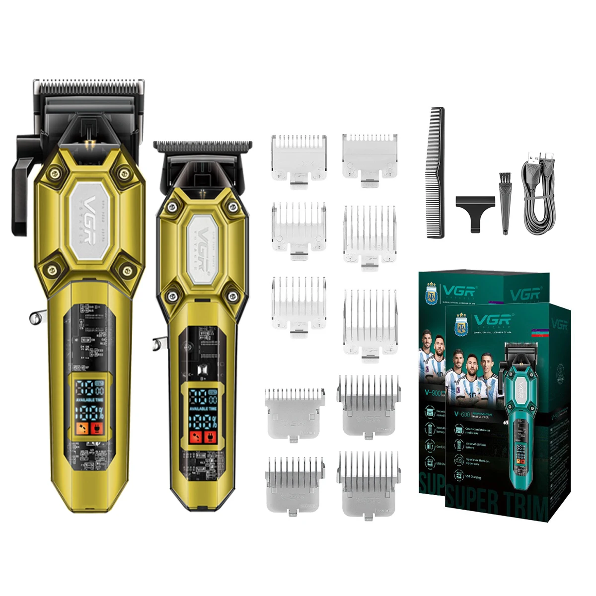 VGR V-600/V-900 مقص الشعر الكهربائية شفافة الجسم ا...