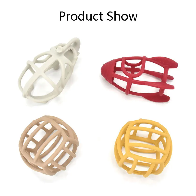 BPA Free Newborns Children\'s Products Colorful Silicone Chewing Teether Toy Ball Easy To Clean Safe Baby Shower Gifts Toys