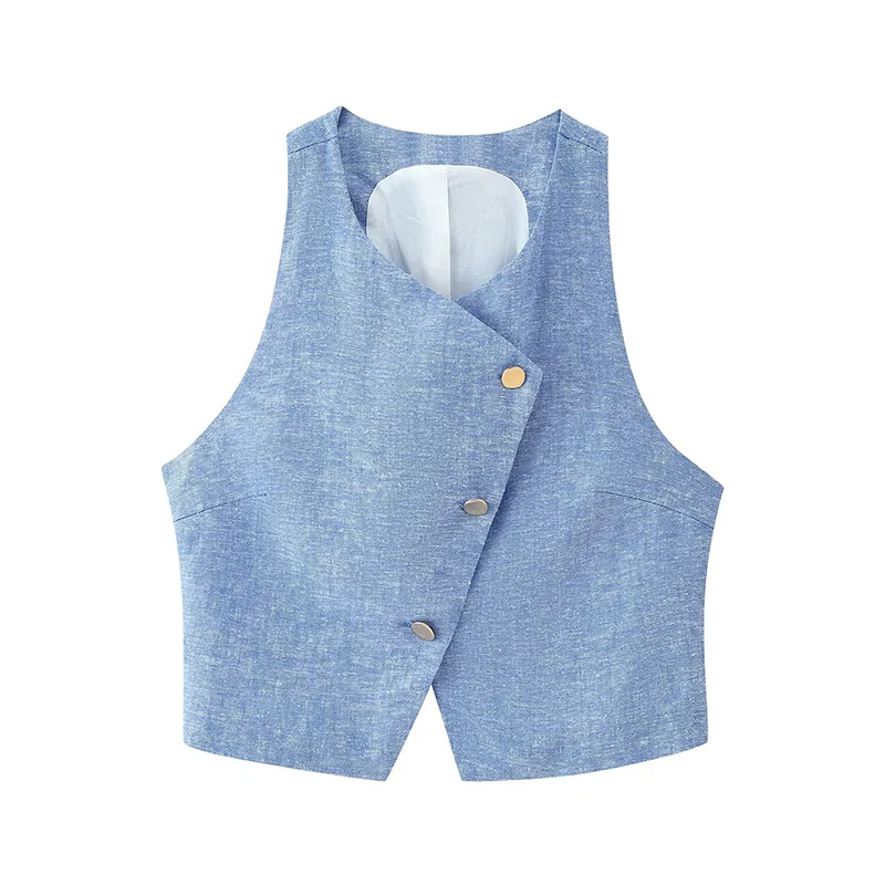 2025 Chic Belt Long Pants Set Women Single Breasted Short Vest Top Wide Leg Trousers Suits Two Pieces Set Woman Outfits