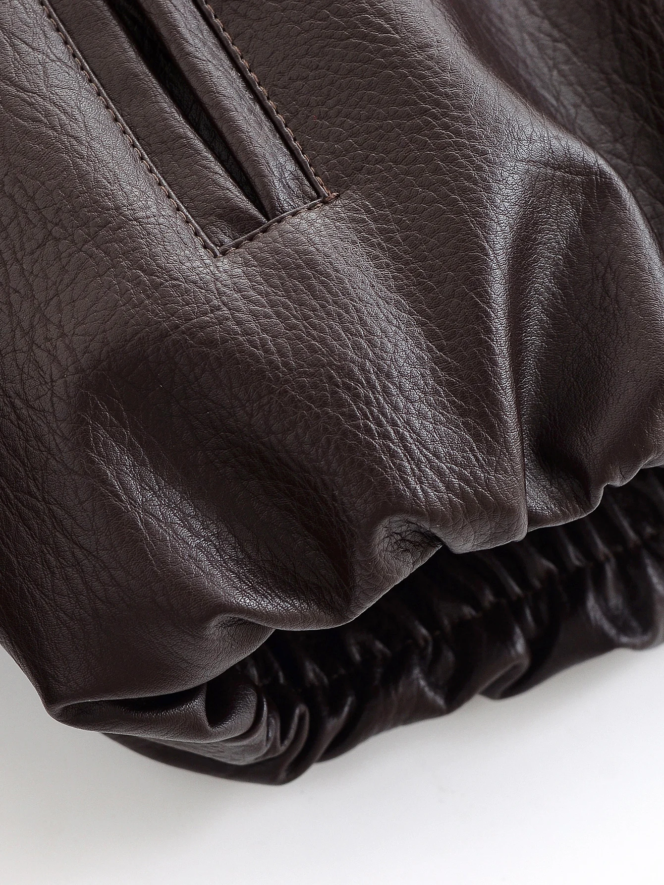 Women's Faux Leather Bomber Jacket Coat Loose Fit Long Sleeve Outerwear With Pockets Classic Pu Coat Fashion Jackets Streetwear