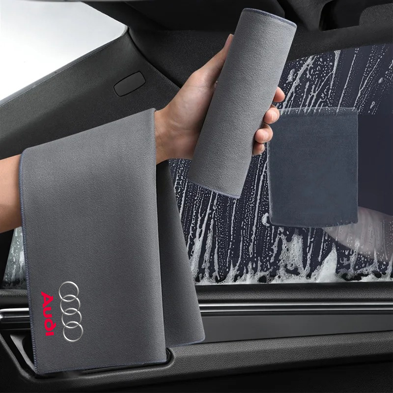 Suede Double-sided Absorbent Traceless Glass Cleaning Cloth For Audi A4 A3 A5 A6 A7 A8 Q3 Q5 Q7 Q8 B5 B6 B7 B8 B9 Q7 8P 8V 8L