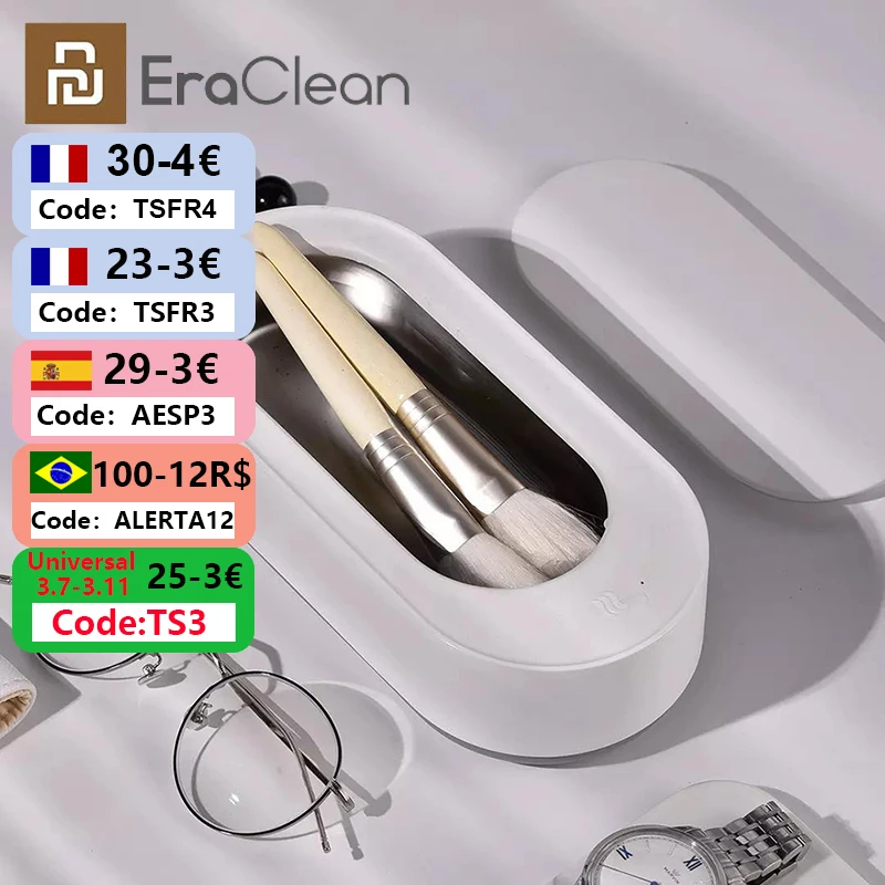 EraClean Ultrasonic Cleaner Portable Cleaning Washing Machine Bath Brushes For Manicure Glasses Chain Cleaners | Бытовая техника