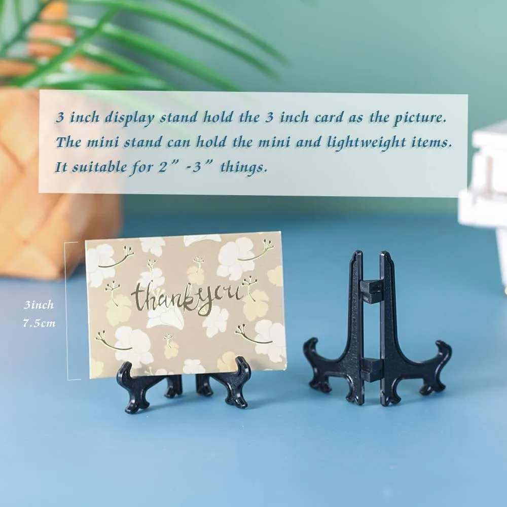 Black Plastic Easels Plate Display Stands Picture Frame Stand Holder 6/12pcs 3/4/5/6/7/8/9/10 Inch