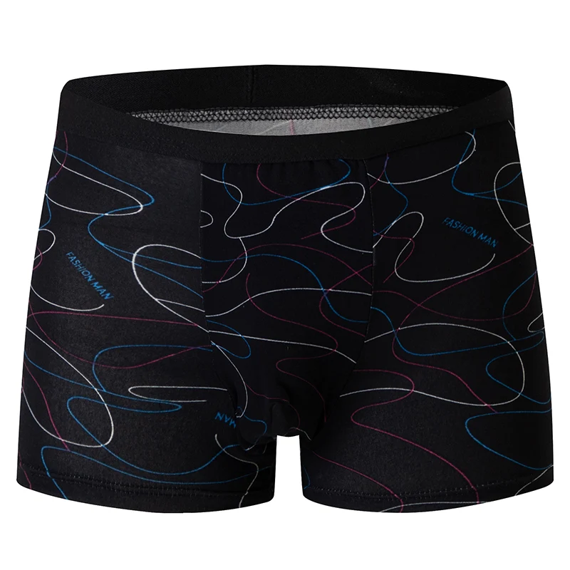 3-piece men's fashion printed sports underwear comfortable and simple young men plus size boyshort elastic waist beach shorts 3