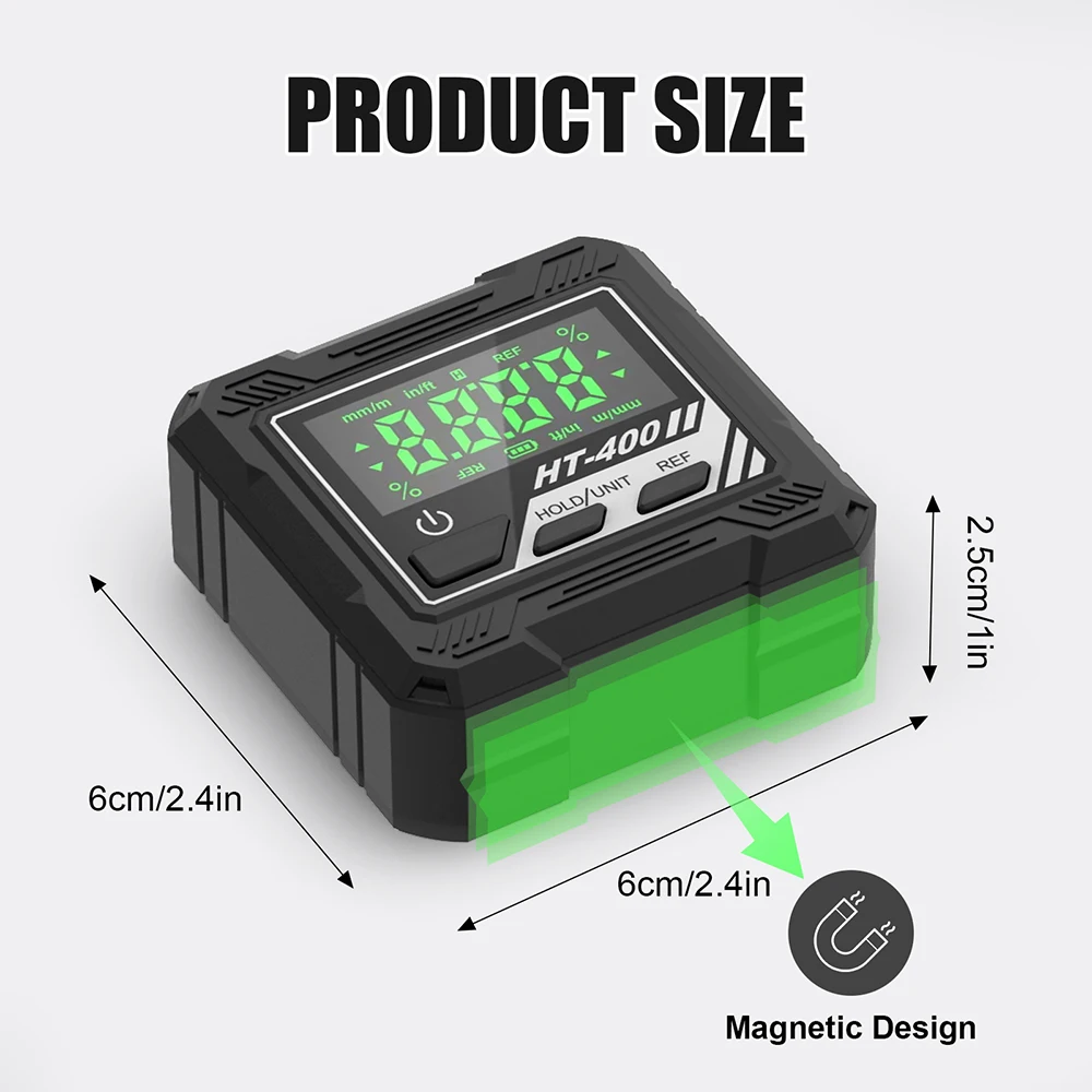 HT-400 4&times;90&deg; Digital Angle Finder Level Box Protractor Bevel Ruler Gauge Inclinometer with Magnetic Based Backlight