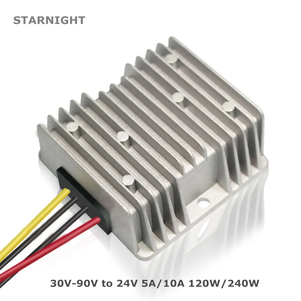 

30V-90V 60V 72V to 12V 24V 5A 10A Transformer Voltage Regulator DC DC Converter LED Solar Car Power Supply Step Down Buck Module
