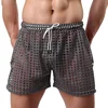 Men's Sexy Big Mesh Hollow Out Boxer Shorts Men Leisure Household Transparent Nets Board Shorts Male Underwear 3
