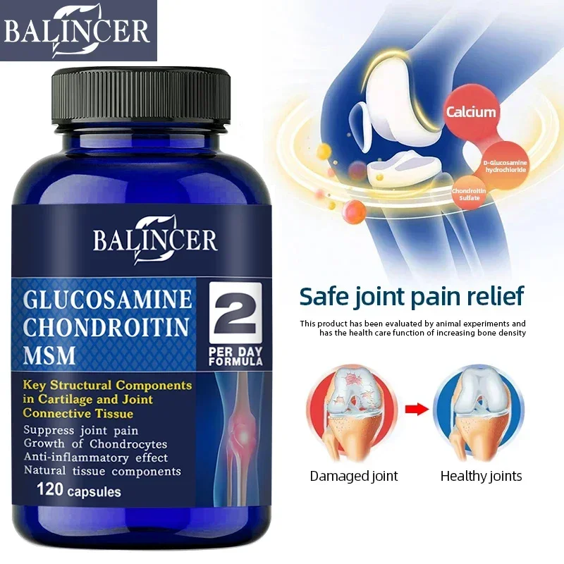 Glucosamine Chondroitin Supplement Glucosamine Chondroitin MSM Supplement Joint Support Nutritional Supplement for Bone and Normal Cartilage Health