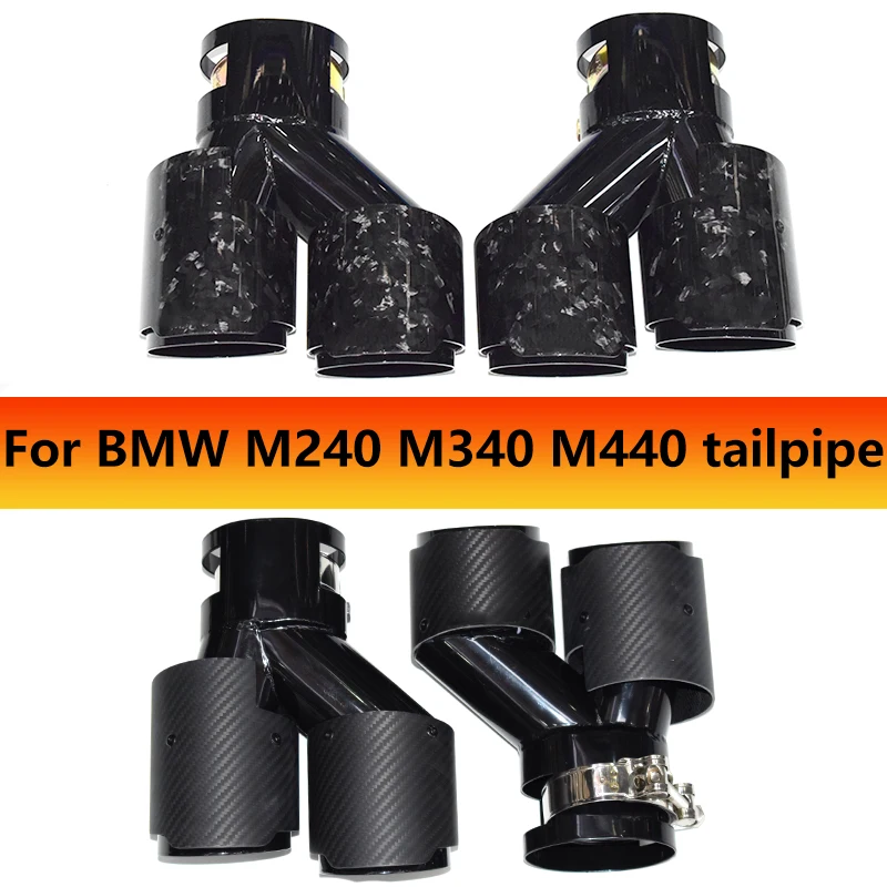 Exhaust Muffler Tip For BMW G23 M440i G20 G21 M340i G42 M240i Exhaust Pipe Upgrade Carbon Fiber Black Muffler Tip Nozzle