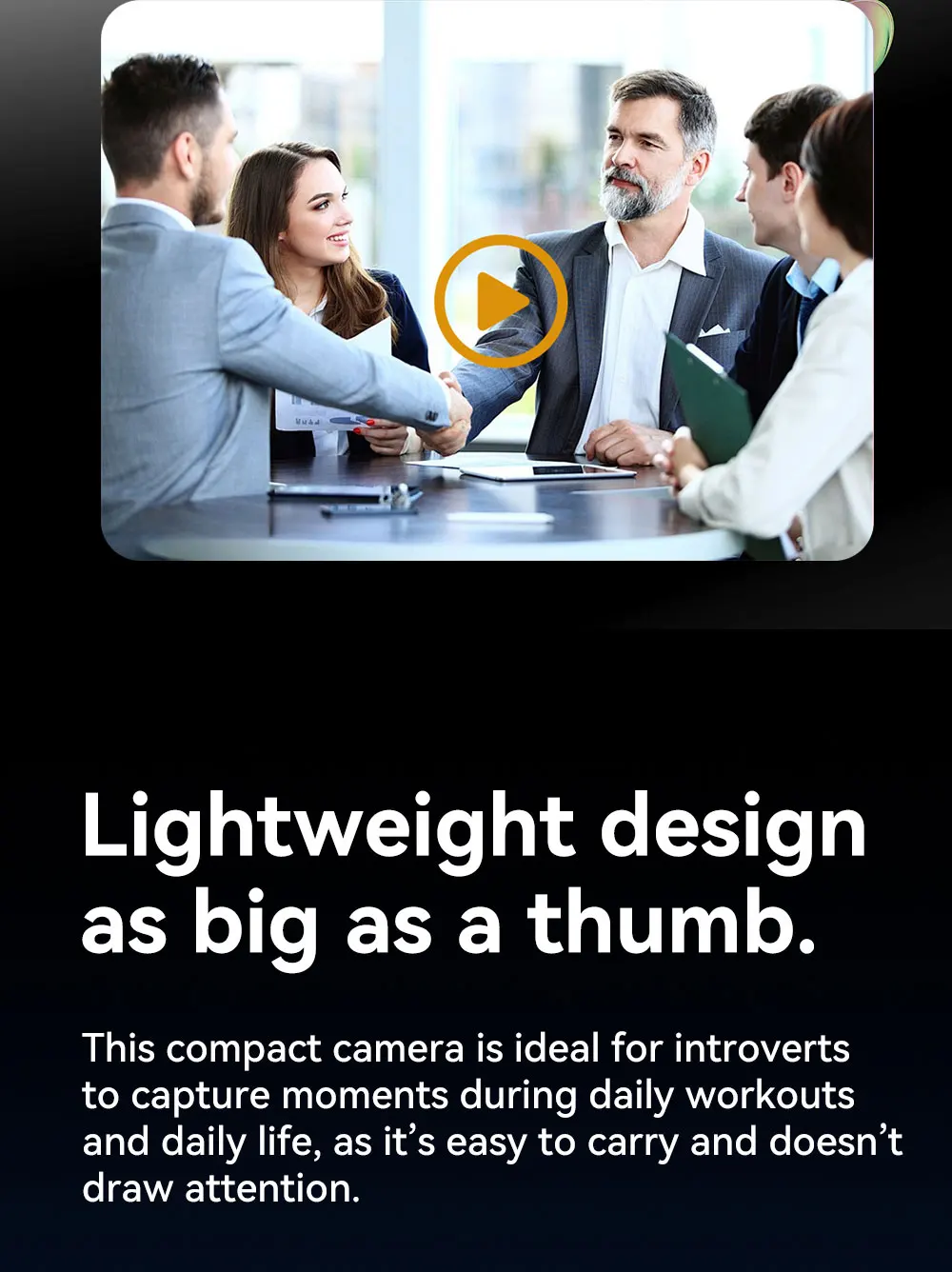 Vue latérale de la mini caméra mettant en évidence les boutons