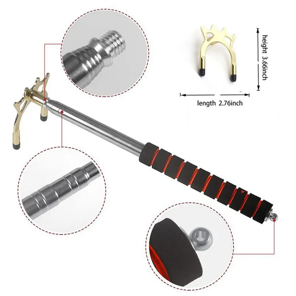Stainless Steel Telescopic Billiards Pool Cue Bridge Stick with Bridge Head Billards Short Billard Replacement Holder Kit billiard shaft billiard bridge stick