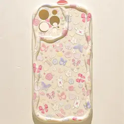 Wavy Edge Pink Peach Cherry Phone Case for A55 5G (S11434)