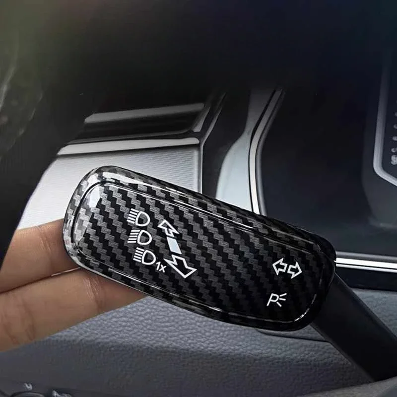 Steering Wheel Wiper Trim Headlight Button Cover Car Interior Mouldings For VW Polo Golf 7 Golf 8 Jetta Tiguan 2Pcs