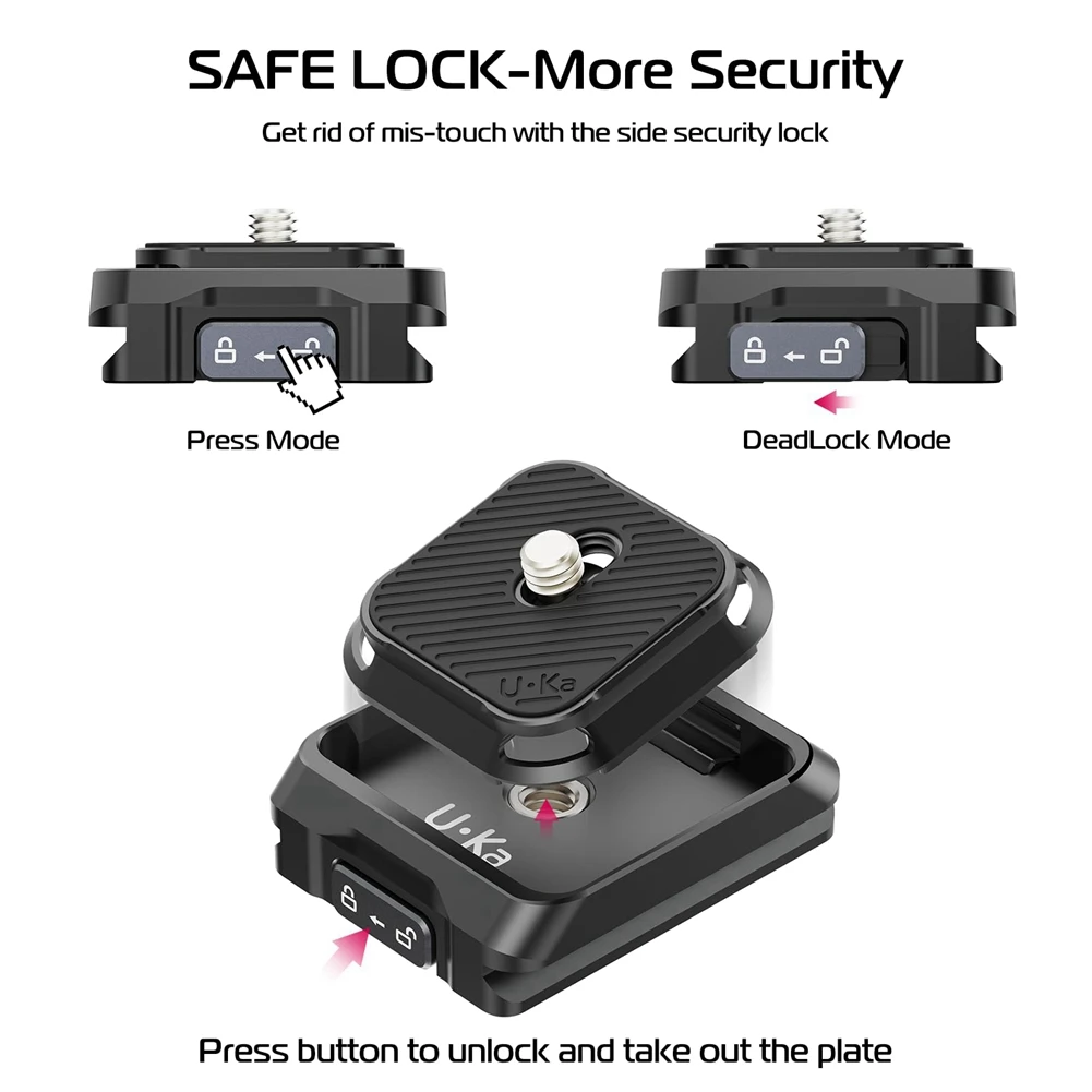 ULANZI UKA01 Camera Quick Release Plate Kit Arca/F38 Interface Plate Mount Quick Setup System for Sony/Nikon/DJI/Fuji NND camera quick release plate