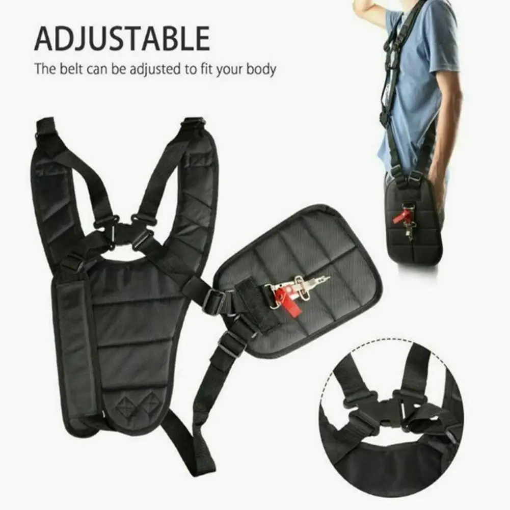 Trimmer Shoulder Strap Padded Double Shoulder Harness Adjustable Waistband Comfortable Belt Safe For Brush Cutter Trimmer Tool