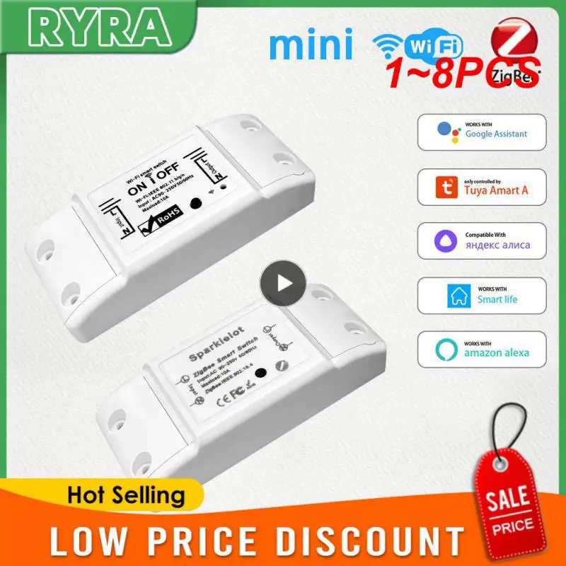 

1~8PCS For Homekit/Tuya Smart Led Lamp Switch interruptor Relay Switch Breaker wifi Remote Control For Echo/Alexa/