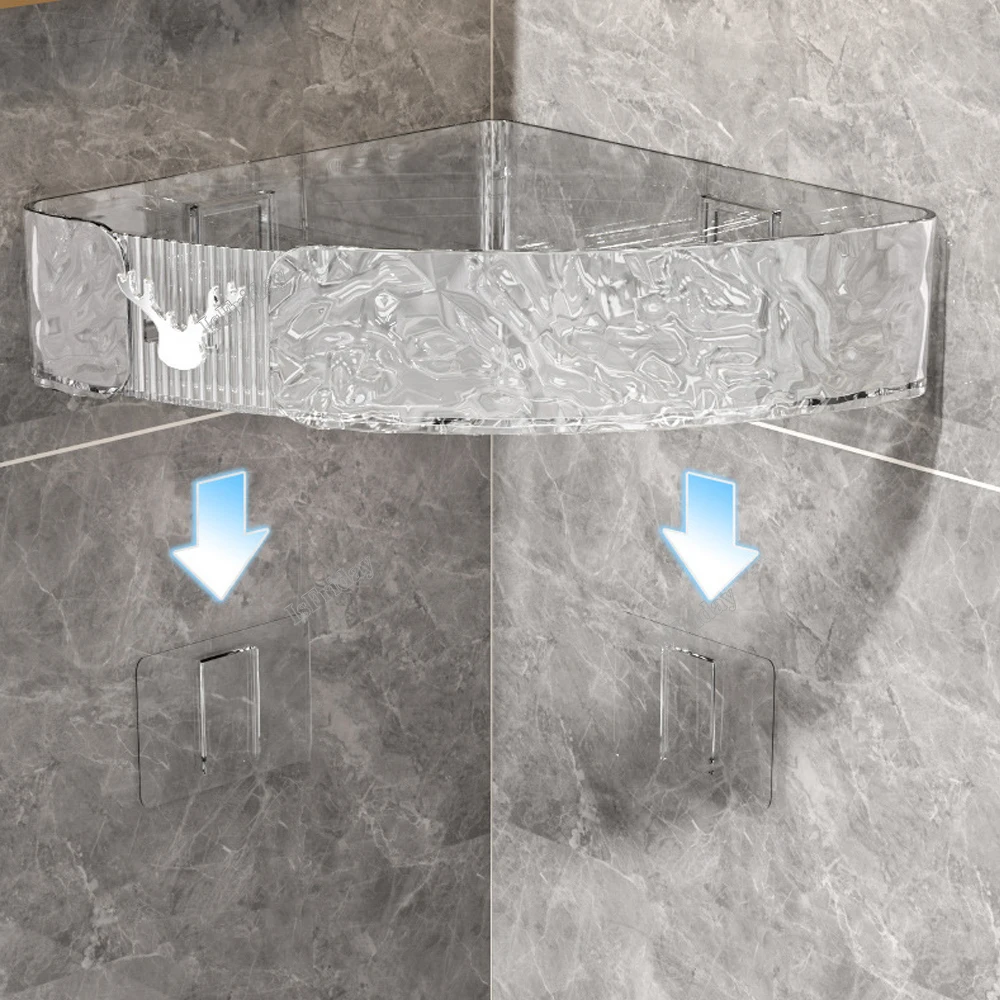 Water Ripple Triangular Shelf High Value Corner Bathroom Shelf Bathroom Shelf Corner Space Storage Rack 2