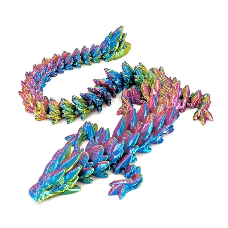 1 Stück 3D-gedruckte Edelstein-Drachenfigur – schillernde Kunststoff-Schreibtischdekoration, ideal für Schlafzimmer und Büro, perfektes Geschenk für Weihnachten