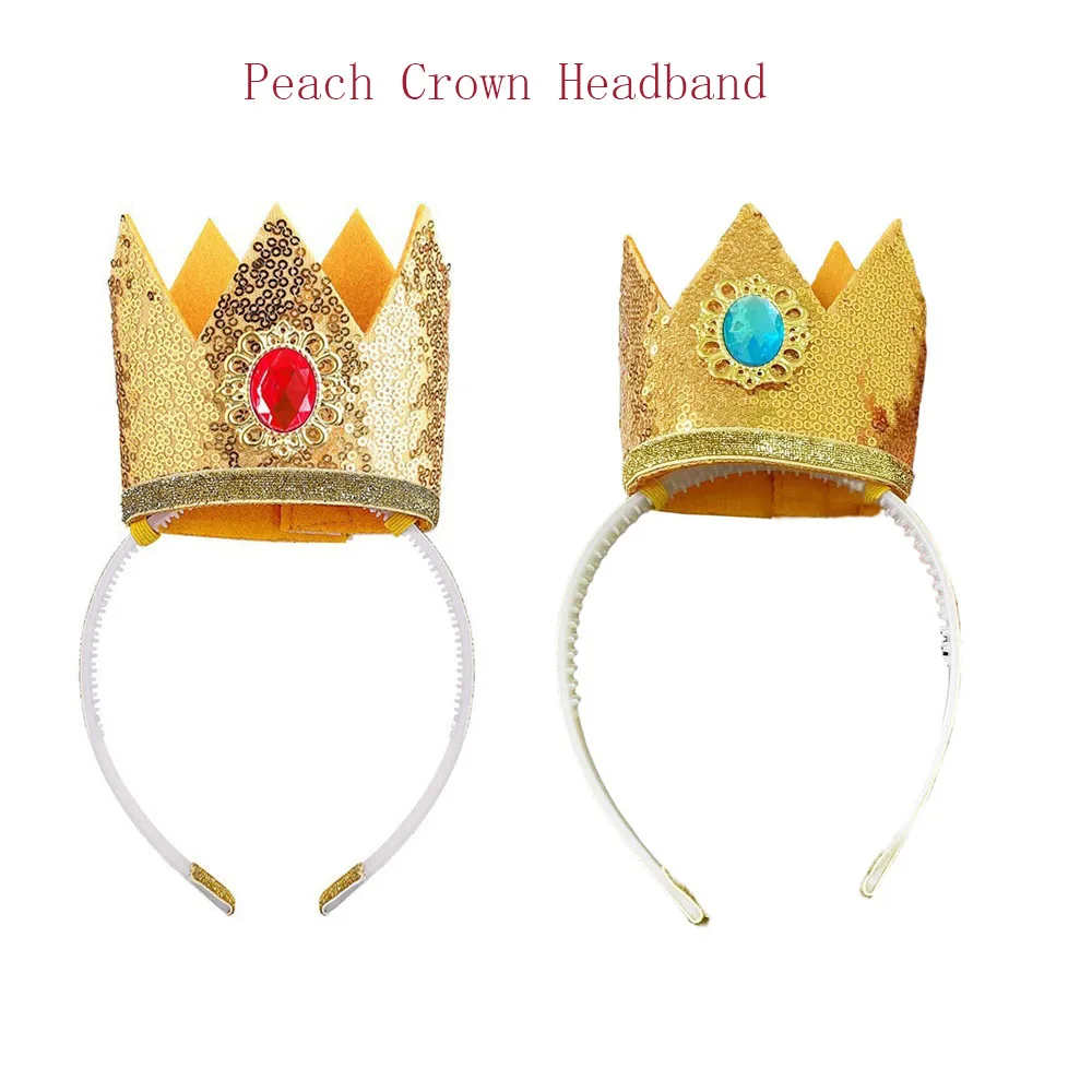 

Peach Cosplay Princess Crown Headband Custume Props Girls Halloween Carnival Party Role Suit Women Headwear Accessories